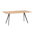 Baguette Esstisch , Tischplatte mdf, eichenfurnier natur, Länge 160 cm, Untergestell schwarz pulverbeschichtet 5140
