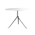Officina Gueridon Tisch , Tischplatte amerikanischer nussbaum, Untergestell grau-anthrazit 5142, Grösse d. 80 cm