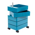 360° Rollcontainer , Farbe weiss - 1673c, Höhe 60 cm - 5 schubladen