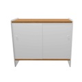 Magis Spa, Theca Sideboard, Farbe Rahmen / Tablar aluminium schwarz 5130 / mdf nussfurniert, Breite 93 cm
