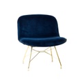 Troy Low Chair Sessel, Bezug kvadrat divina md 193 / schwarz, Gestell gold