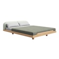 Eclair Bett, Holz eiche, Für Matratze b. 180 × l. 200 cm, Stoff remix 0912