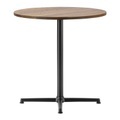 Pato Table Rund-Tisch, Tischplatte eiche geräuchert, geölt, Durchmesser 90 cm, Höhe 45 cm, Untergestell aluminium poliert