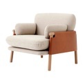 Savannah 8801 Lounge Chair Sessel, Bezug Sitzpolster stoff remix3 - 422 amber, Rahmenbezug sattelleder cognac, Gestell eiche schwarz lackiert