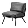 Spine 1711 Lounge Chair Petit Sessel , Bezug stoff remix3 - 733 blue, Gestell esche schwarz