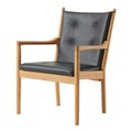 Wegner 1788 Lounge Chair Leder-Sessel, Bezug leder omni - 293 burnt sienna, Gestell eiche schwarz lackiert