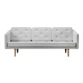No. 1 3er Stoff-Sofa, Bezug stoff remix3 - 163 warm grey, Beine eiche geseift