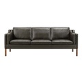 Mogensen 2213 3er Leder-Sofa, Bezug leder omni - 320 dark clay, Beine eiche geseift