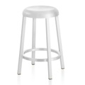 Emeco, ZA Counter Stool Hochstuhl, Ausführung aluminium, white grey