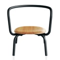 Parrish Lounge Chair Sessel, Gestell aluminium, schwarz pulverbeschichtet, Sitz ahornholz