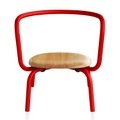 Parrish Lounge Chair Sessel, Gestell aluminium, rot pulverbeschichtet, Sitz ahornholz