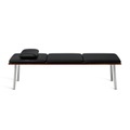 Run Daybed Liege, Gestell aluminium, klar pulverbeschichtet, Holz nussbaum natur, Polster leder, spinneybeck volo black