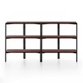Run Shelf Regal, Gestell aluminium, schwarz pulverbeschichtet, Ausführung tablare, nussbaumholz