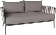 Stern Sofa 2Er Space Aluminium Anthrazit, Gurt Dunkelgrau/ Hellgrau, Kissen Dessin Dunkelgrau