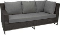 Stern, Stern Dining 3Er-Element Fontana Armlehne Geschlossen Geflecht Basaltgrau/Kissen Seidengrau