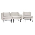 Huebsch Modulsofa M Metallbeine, 3-Sitzer, Hellgrau/Schwarz