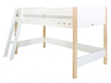 Bopita, Bopita Halbhochbett 90x200 Jente Weiss/Natur mit SchrÄger Treppe