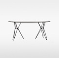 Massproductions, Massproductions Tio Dining Table with Top Oval 175x70