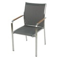 Sinus Sessel Tokio Edelst,Grap/Teak Stapelbar, Arml. Teak Holz