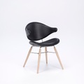 Houe ACURA Dining Chair - Black Leather / Cone