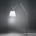 Artemide Tolomeo Mega LED Terra Stehleuchte Aluminium, Schirm aus Seidensatin
