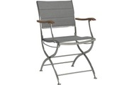 Stern Klappsessel Deluxe Edelstahl mit Bezug Textilen Silber Gepolstert