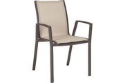 Stern Stapelsessel Ron Aluminium Taupe mit Bezug Textilen Kieselgrau