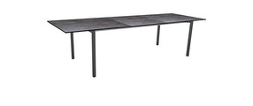 Stern Ausziehtisch Cosmopolitan 220/300x100cm Aluminium Anthrazit mit Tischplatte Silverstar Vintage Grau