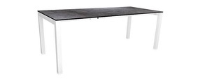 Stern Ausziehtisch 160/210x90cm Select Alum. Weiss mit Tischplatte Silverstar Vintage Grau