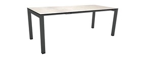 Stern Ausziehtisch 160/210x90cm Select Aluminium Anthrazit mit Tischplatte Silverstar Travertin