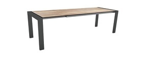 Stern Ausziehtisch 200/260x90 cm Select Alum. anthr./Tischplatte Silverstar Touch Tundra Natur