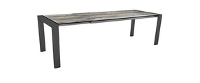 Stern Ausziehtisch 200/260x90 cm Select Alum. Anthrazit mit Tischplatte Silverstar Tundra Grau