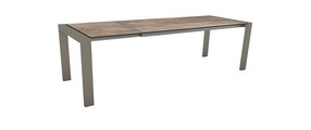 Stern Ausziehtisch 200/260x90 cm Select Alum. Taupe mit Tischplatte Silverstar Ferro