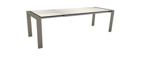 Stern Ausziehtisch 200/260x90 cm Select Alum. Taupe/Tischplatte Silverstar Touch Tundra Kalk