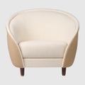 Gubi Revers Lounge Chair-Fully Upholstered Wood base