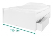 Bopita Bett Max Type Omega 140 X 200 cm Weiss mit 2 Modulen 200 mit 2 Schubladen
