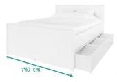 Bopita Bett Max Type Alfa 140 X 200 cm Weiss mit 2 Modulen 200 mit 3 Schubladen