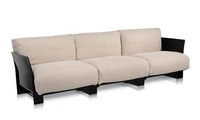 Kartell Pop Dreisitzer Schwarz Baumwolle / Leinen