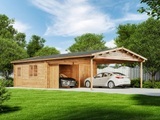 Alpholz Doppelgarage mit Carport Modell Falun-70 ISO