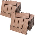 Deuba® WPC Fliesen 22er-Set Mosaik Terrakotta - 30x30cm