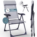 Casaria, Gartenstuhl 4er-Set Grau meliert Alu klappbar