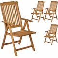 Garland, Gartenstuhl Bari 4er-Set Teakholz klappbar