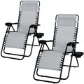 Gartenstuhl 2er-Set Grau klappbar