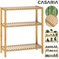 Casaria, Casaria Standregal Badregal Bambus mit 3 Ablagen 66x58x26cm