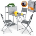 Casaria, Sitzgruppe Garten 4-tlg. Grau Metall klappbar