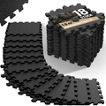 Monzana ®, Bodenschutz-/Puzzlematte 18er-Set Schwarz 177x88x1cm