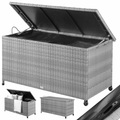 Polyrattan Auflagenbox Grau 122x56x61cm mit Rollen