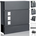 Designer Briefkasten mit Sichtfenster Anthrazit