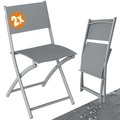Casaria, Gartenstuhl 4er-Set Grau