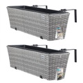 Polyrattan Blumenkasten 2er-Set Grau